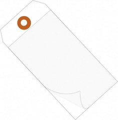 Made in USA - 6-1/4" High x 3-1/8" Long, Safety & Facility Blank Tag - White Vinyl - Eagle Tool & Supply