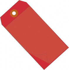 Made in USA - 4-3/4" High x 2-3/8" Long, Safety & Facility Blank Tag - Red Vinyl - Eagle Tool & Supply