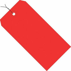 Made in USA - 3-3/4" High x 1-7/8" Long, Safety & Facility Blank Tag - Red Cardstock - Eagle Tool & Supply