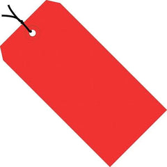 Made in USA - 5-3/4" High x 2-7/8" Long, Safety & Facility Blank Tag - Red Cardstock - Eagle Tool & Supply