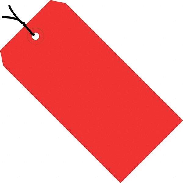 Made in USA - 3-3/4" High x 1-7/8" Long, Safety & Facility Blank Tag - Red Cardstock - Eagle Tool & Supply