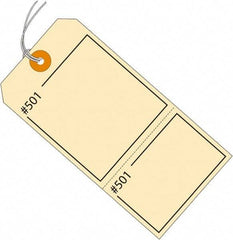 Made in USA - 4-3/4" High x 2-3/8" Long, Numbered, English Safety & Facility Retail Tag - Manila Cardstock - Eagle Tool & Supply
