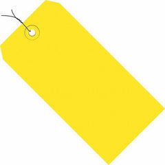 Made in USA - 8" High x 4" Long, Safety & Facility Blank Tag - Yellow Cardstock - Eagle Tool & Supply