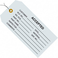 Made in USA - 4-3/4" High x 2-3/8" Long, ACCEPTED, English Safety & Facility Inspection Tag - Blue Cardstock - Eagle Tool & Supply