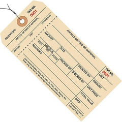 Made in USA - 6-1/4" High x 3-1/8" Long, Inventory, English Safety & Facility Numbered Tag - Manila Cardstock - Eagle Tool & Supply