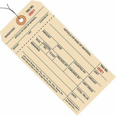 Made in USA - 6-1/4" High x 3-1/8" Long, Inventory, English Safety & Facility Numbered Tag - Manila Cardstock - Eagle Tool & Supply