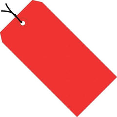 Made in USA - 8" High x 4" Long, Safety & Facility Blank Tag - Red Cardstock - Eagle Tool & Supply