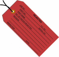 Made in USA - 4-3/4" High x 2-3/8" Long, Safety & Facility Blank Tag - Red Cardstock - Eagle Tool & Supply
