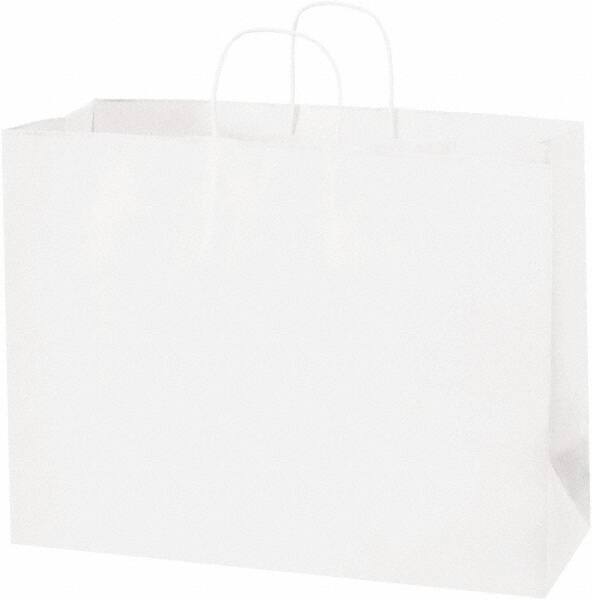 Made in USA - Kraft Grocery Bag - 16 x 6 x 12, White - Eagle Tool & Supply
