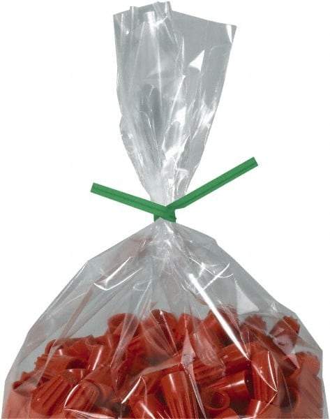 Made in USA - 6" Long, Bag Tie - Green - Eagle Tool & Supply