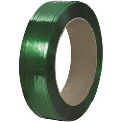 Made in USA - 10,500' Long x 1/2" Wide, Coil Case Polyester Hand Strapping - 500 Lb Capacity, 0.018" Thick - Eagle Tool & Supply