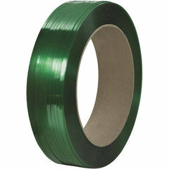 Made in USA - 9,000' Long x 1/2" Wide, Coil Case Polyester Hand Strapping - 600 Lb Capacity, 0.021" Thick - Eagle Tool & Supply