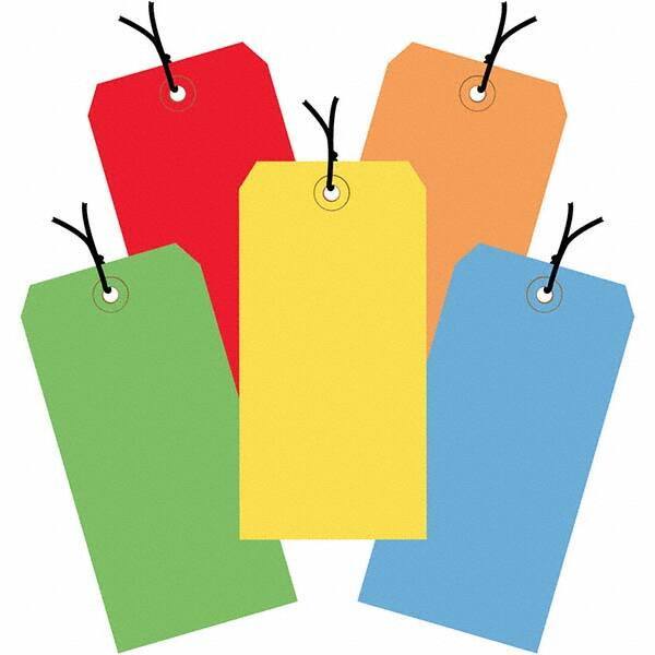 Made in USA - 6-1/4" High x 3-1/8" Long, Safety & Facility Blank Tag - Assorted Color Cardstock - Eagle Tool & Supply