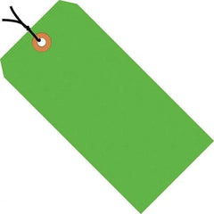 Made in USA - 3-3/4" High x 1-7/8" Long, Safety & Facility Blank Tag - Fluorescent Green Cardstock - Eagle Tool & Supply