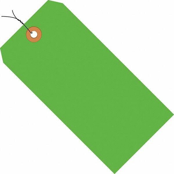 Made in USA - 4-1/4" High x 2-1/8" Long, Safety & Facility Blank Tag - Fluorescent Green Cardstock - Eagle Tool & Supply