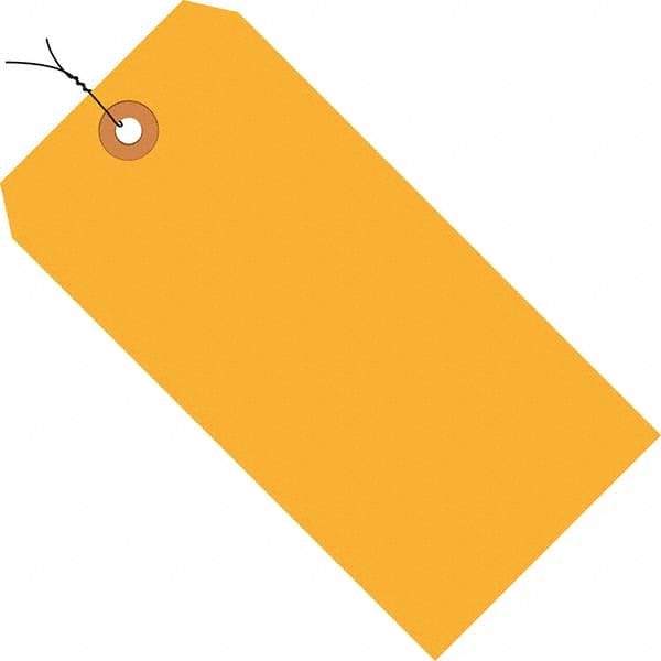 Made in USA - 3-1/4" High x 1-5/8" Long, Safety & Facility Blank Tag - Fluorescent Orange Cardstock - Eagle Tool & Supply