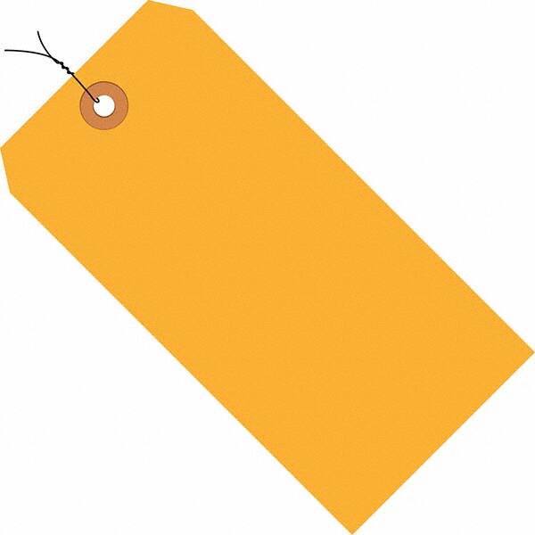 Made in USA - 5-3/4" High x 2-7/8" Long, Safety & Facility Blank Tag - Fluorescent Orange Cardstock - Eagle Tool & Supply