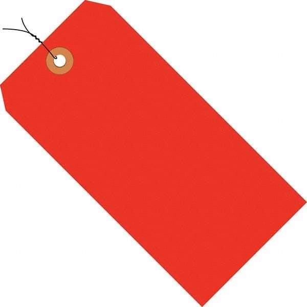 Made in USA - 3-3/4" High x 1-7/8" Long, Safety & Facility Blank Tag - Fluorescent Red Cardstock - Eagle Tool & Supply