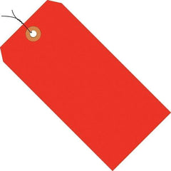 Made in USA - 3-3/4" High x 1-7/8" Long, Safety & Facility Blank Tag - Fluorescent Red Cardstock - Eagle Tool & Supply