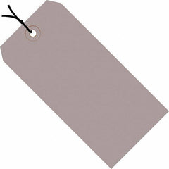Made in USA - 4-3/4" High x 2-3/8" Long, Safety & Facility Blank Tag - Gray Cardstock - Eagle Tool & Supply