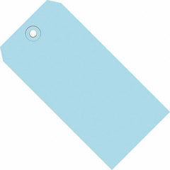 Made in USA - 5-3/4" High x 2-7/8" Long, Safety & Facility Blank Tag - Light Blue Cardstock - Eagle Tool & Supply
