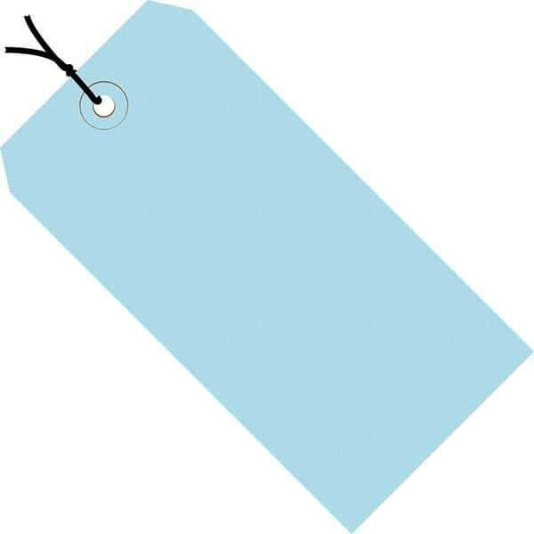 Made in USA - 4-3/4" High x 2-3/8" Long, Safety & Facility Blank Tag - Light Blue Cardstock - Eagle Tool & Supply