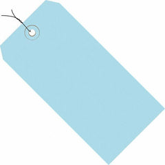 Made in USA - 3-3/4" High x 1-7/8" Long, Safety & Facility Blank Tag - Light Blue Cardstock - Eagle Tool & Supply