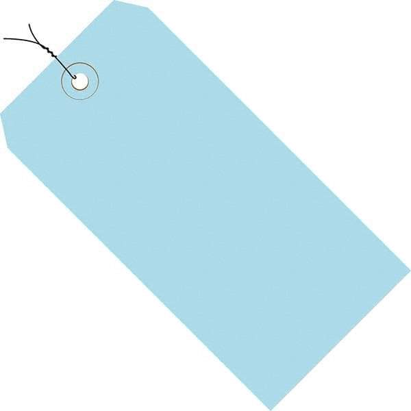 Made in USA - 6-1/4" High x 3-1/8" Long, Safety & Facility Blank Tag - Light Blue Cardstock - Eagle Tool & Supply