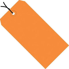 Made in USA - 5-1/4" High x 2-5/8" Long, Safety & Facility Blank Tag - Orange Cardstock - Eagle Tool & Supply
