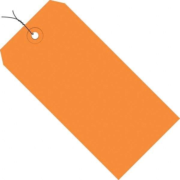Made in USA - 4-3/4" High x 2-3/8" Long, Safety & Facility Blank Tag - Orange Cardstock - Eagle Tool & Supply