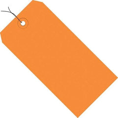 Made in USA - 4-3/4" High x 2-3/8" Long, Safety & Facility Blank Tag - Orange Cardstock - Eagle Tool & Supply