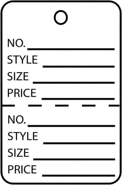 Made in USA - 1-3/4" High x 2-7/8" Long, General Information, English Safety & Facility Retail Tag - White Cardstock - Eagle Tool & Supply