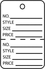Made in USA - 1-1/4" High x 1-7/8" Long, General Information, English Safety & Facility Retail Tag - White Cardstock - Eagle Tool & Supply