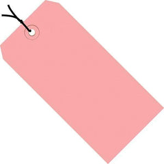 Made in USA - 4-1/4" High x 2-1/8" Long, Safety & Facility Blank Tag - Pink Cardstock - Eagle Tool & Supply