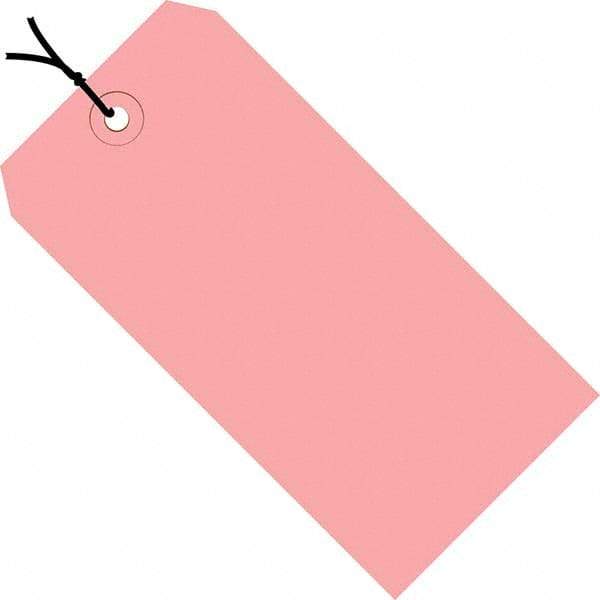 Made in USA - 5-3/4" High x 2-7/8" Long, Safety & Facility Blank Tag - Pink Cardstock - Eagle Tool & Supply