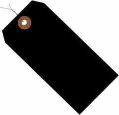Made in USA - 4-3/4" High x 2-3/8" Long, Safety & Facility Blank Tag - Black Vinyl - Eagle Tool & Supply