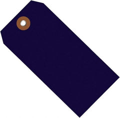 Made in USA - 6-1/4" High x 3-1/8" Long, Safety & Facility Blank Tag - Blue Vinyl - Eagle Tool & Supply