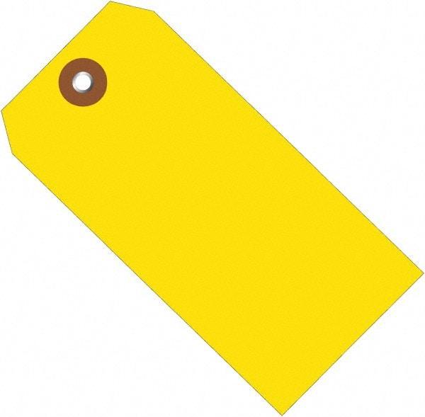 Made in USA - 6-1/4" High x 3-1/8" Long, Safety & Facility Blank Tag - Yellow Vinyl - Eagle Tool & Supply