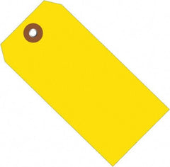 Made in USA - 4-3/4" High x 2-3/8" Long, Safety & Facility Blank Tag - Yellow Vinyl - Eagle Tool & Supply