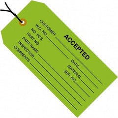 Made in USA - 4-3/4" High x 2-3/8" Long, Safety & Facility Blank Tag - Green Cardstock - Eagle Tool & Supply