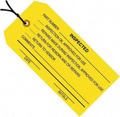 Made in USA - 4-3/4" High x 2-3/8" Long, Safety & Facility Blank Tag - Yellow Cardstock - Eagle Tool & Supply
