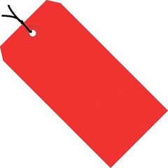 Made in USA - 3-1/4" High x 1-5/8" Long, Safety & Facility Blank Tag - Red Cardstock - Eagle Tool & Supply