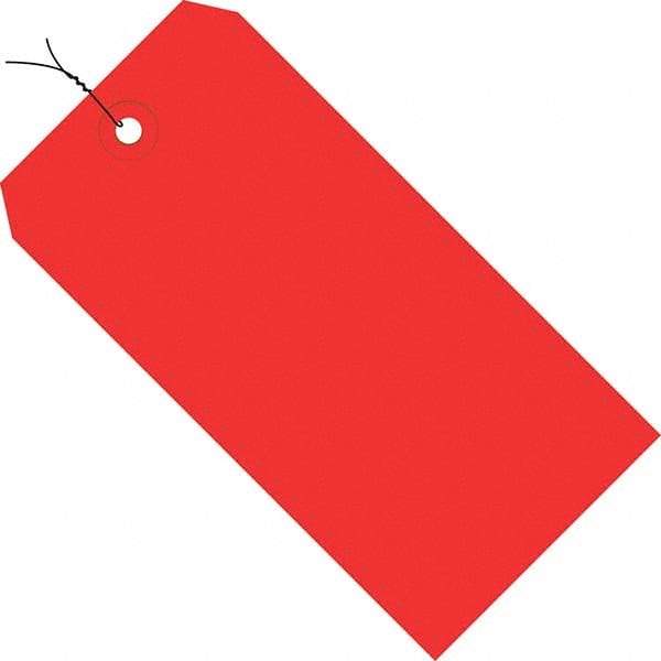 Made in USA - 3-1/4" High x 1-5/8" Long, Safety & Facility Blank Tag - Red Cardstock - Eagle Tool & Supply