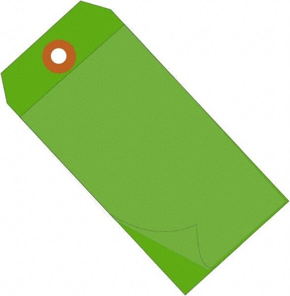 Made in USA - 6-1/4" High x 3-1/8" Long, Safety & Facility Blank Tag - Green Vinyl - Eagle Tool & Supply