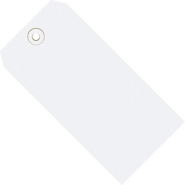 Made in USA - 4-3/4" High x 2-3/8" Long, Safety & Facility Blank Tag - White Cardstock - Eagle Tool & Supply