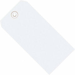 Made in USA - 3-3/4" High x 1-7/8" Long, Safety & Facility Blank Tag - White Cardstock - Eagle Tool & Supply