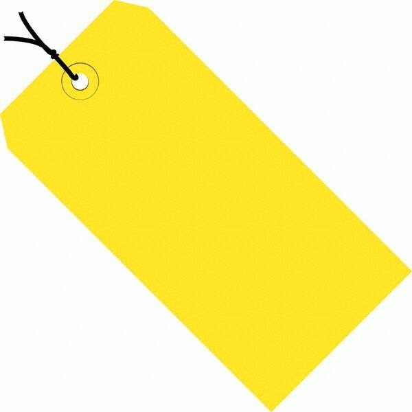 Made in USA - 3-3/4" High x 1-7/8" Long, Safety & Facility Blank Tag - Yellow Cardstock - Eagle Tool & Supply