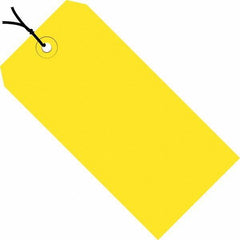 Made in USA - 3-3/4" High x 1-7/8" Long, Safety & Facility Blank Tag - Yellow Cardstock - Eagle Tool & Supply