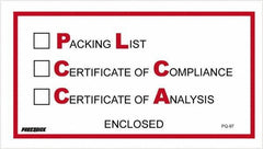 Value Collection - 1,000 Piece, 5-1/2" Long x 10" Wide, Packing List Envelope - Packing List/Certificate of Compliance/Certificate of Analysis Enclosed, Red/Black - Eagle Tool & Supply