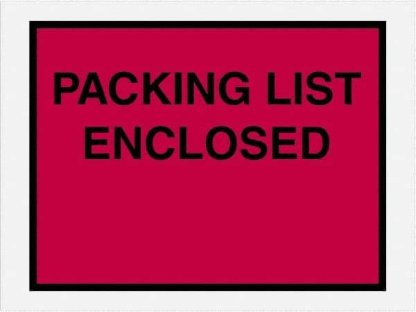Value Collection - 1,000 Piece, 4-1/2" Long x 6" Wide, Packing List Envelope - Packing List Enclosed, Red - Eagle Tool & Supply